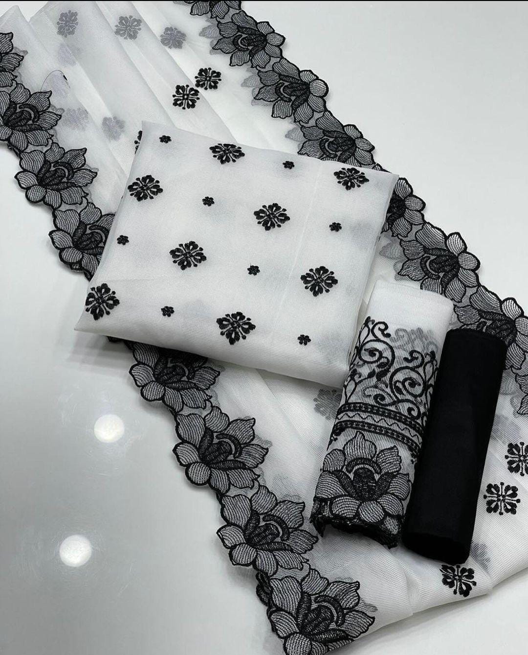 3pc Organza Fullu Embroided Dress