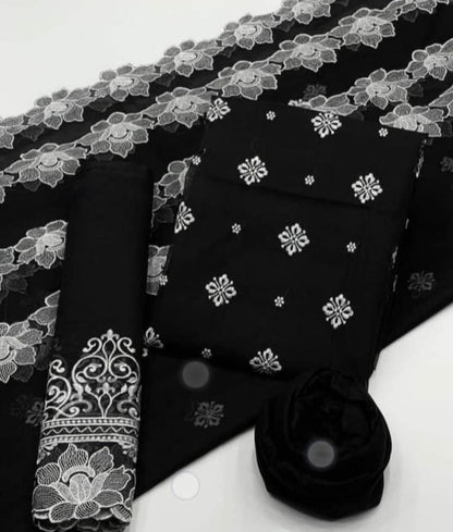 3pc Organza Fullu Embroided Dress