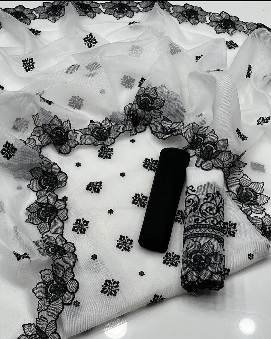 3pc Organza Fullu Embroided Dress