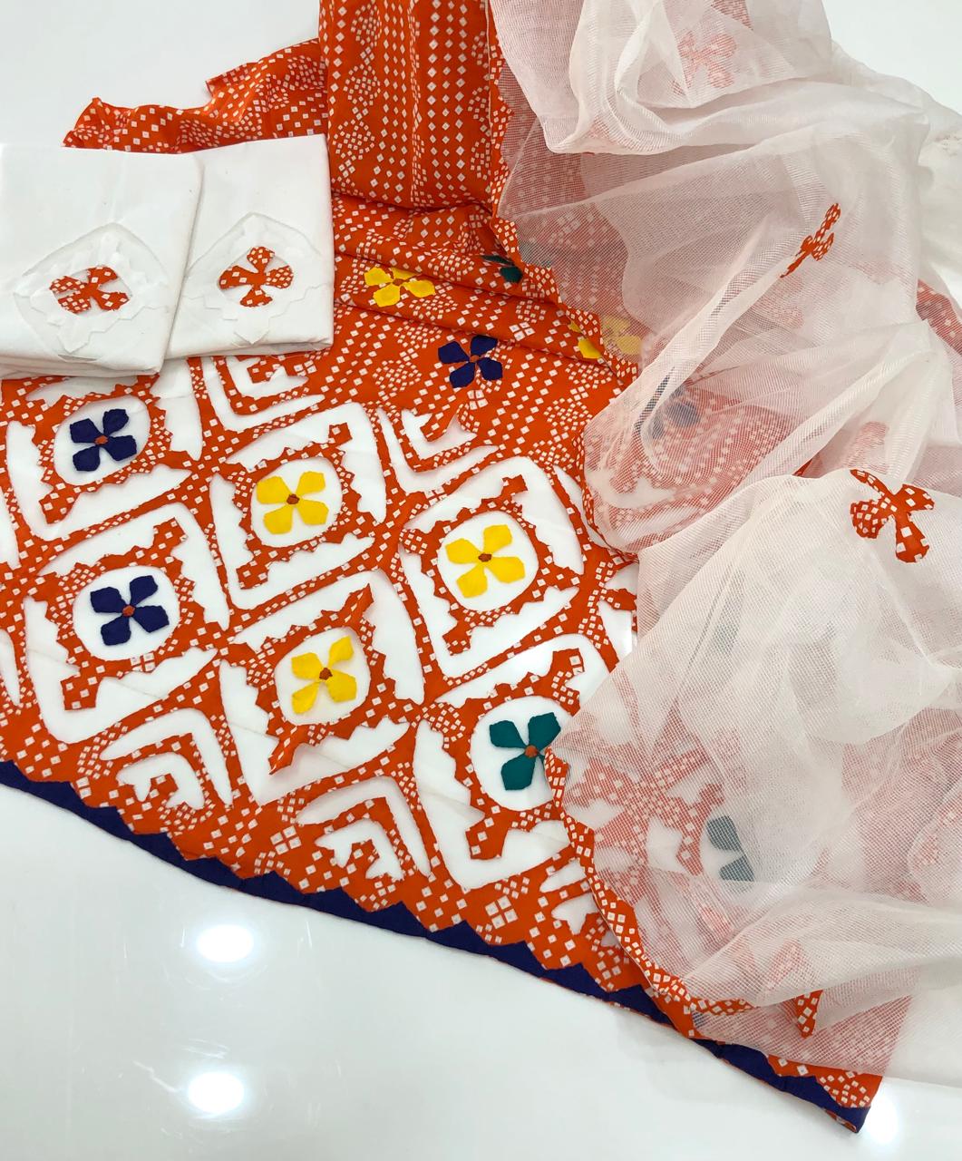 3pc Hand Made Aplik Work Dress