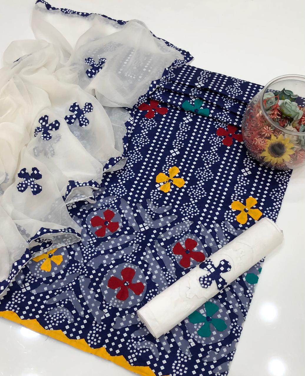 3pc Hand Made Aplik Work Dress