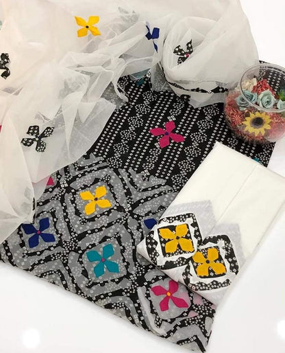 3pc Hand Made Aplik Work Dress