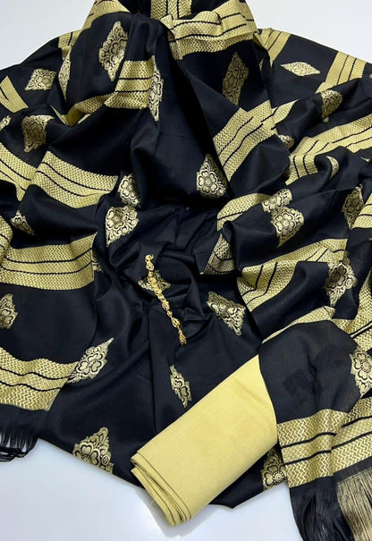 3pc Winter Banarsi Brosha Bindi Jaal Shawl Dress